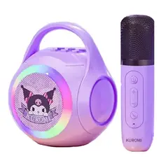 OVOTOUMI - KUROMI 3 IN 1 LED charging BT karaoke speaker y 1 microphones-Morado