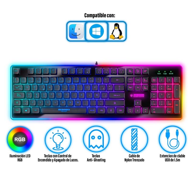 TECLADO FISHER MIC K801R