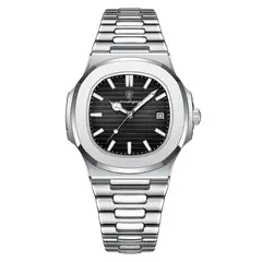 OVOTOUMI - Toumi CK reloj mecánico de gran dial impermeable-Negro
