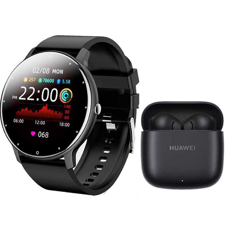 Freebuds se 2 Audífono-Negro y Toumi Fit 2-P Reloj inteligente