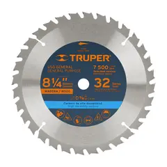 TRUPER - Disco para sierra circular 8 ¼" 32 dientes