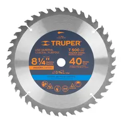 TRUPER - Disco para sierra circular 8 ¼" 40 dientes