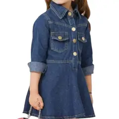 GENERICO - Vestido Jean Niña Manga Larga Azul