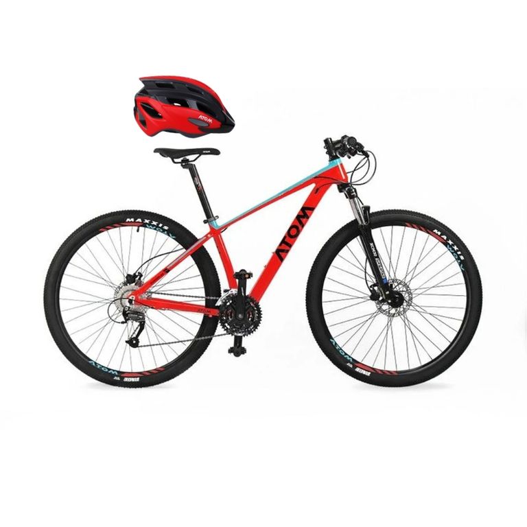 BICICLETA BURNER ARO 29 TALLA 18 ROJO + CASCO NEGRO