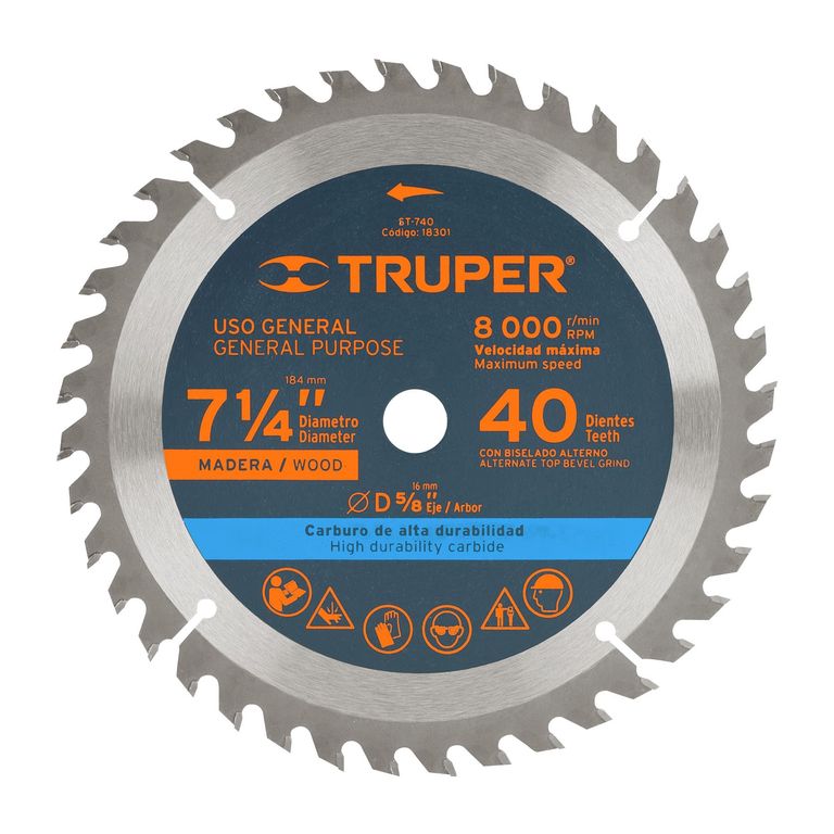 Disco para sierra circular 7 ¼" 40 dientes