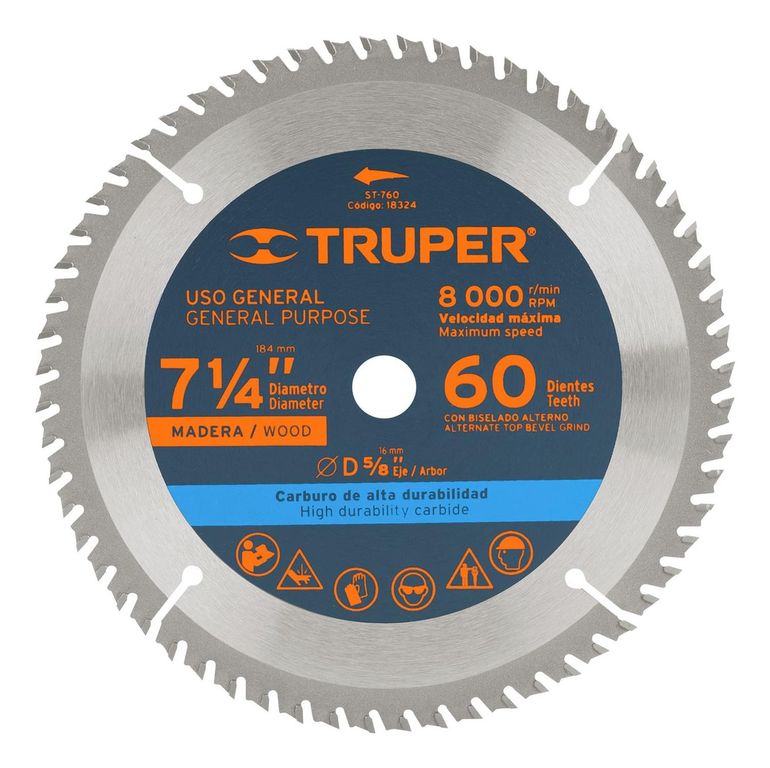 Disco para sierra circular 7 ¼" 60 dientes