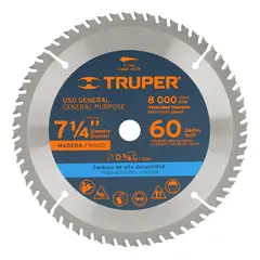 TRUPER - Disco para sierra circular 7 ¼" 60 dientes