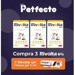 RIVOLTA - ANTIPULGAS PACK 3 UNID 6% x 0.25 ml+ 1 TELOPAR 2 ml