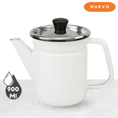 GENERICO - Cafetera Acero Vitrificado Baja Blanca N°02