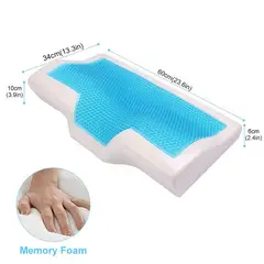 PERUMASSAGE - Almohada Cervical tipo Mariposa con Gel Memory Foam con Funda