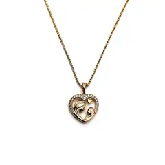 GENERICO - Collar corazón mamá con piedra swarovski