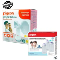 PIGEON - COMBO EXTRACTOR MANUAL+BIBERONES BOCA STANDARD