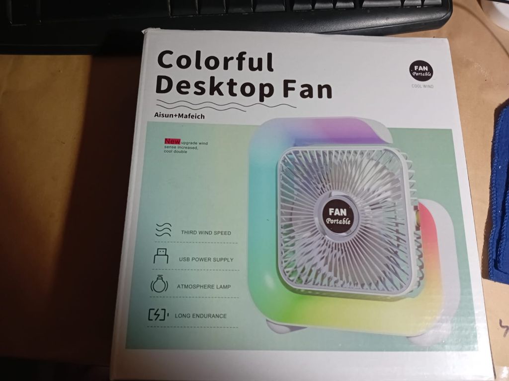 Ventilador con bateria recargable COLORFUL DESKTOP FAN