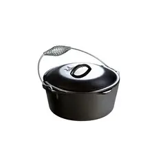 LODGE - Olla Dutch Oven de hierro fundido con asa espiral de 4.7 L