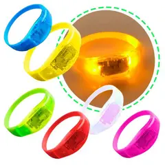 GENERICO - PULSERAS LED DE SILICONA AUDIORITMICAS 6 UNDS