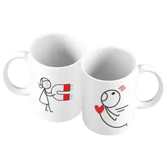 GENERICO - X2 Tazas Mug 11oz PARA PAREJA IMAN - BLANCO