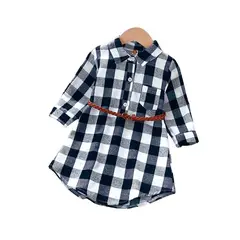 GENERICO - Vestido Ajedrez Azul con correa