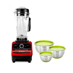 FINEZZA - Combo Licuadora con Perilla + Set de Bowls Verde