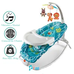 IDEAL - Silla Mecedora Musical con Vibrador Ocean Azul