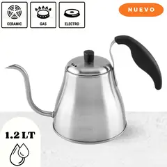 TRAMONTINA - Tetera Cuello de Cisna con Tapa Acero Inoxidable 1,2 L