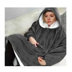 GENERICO - ULTRA Polera de felpa con capucha plush GRIS