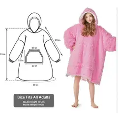 GENERICO - ULTRA Polera de felpa con capucha plush ROSADO