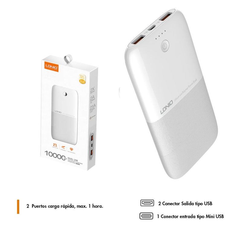 Cargador Portátil LDNIO PR1009 10000mAh turbo