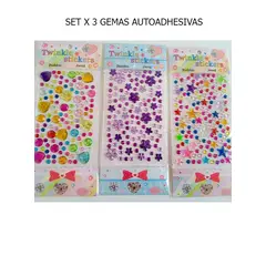 GENERICO - Gema Sticker Para Decoracion Arete Autoadhesivo SET X 3
