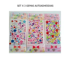 GENERICO - Gema Sticker Para Decoracion Arete Autoadhesivo SET X 3