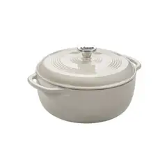 LODGE - Olla de hierro fundido esmaltada Blanco de 5.7 L