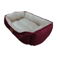 GENERICO - CAMA PARA PERRO PUFF EXTRA GRANDE COLOR VINO