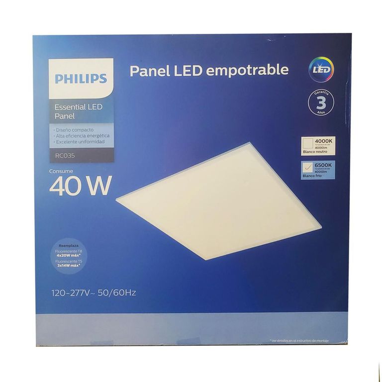 Panel Led Empotrable 40W 60x60 4000k