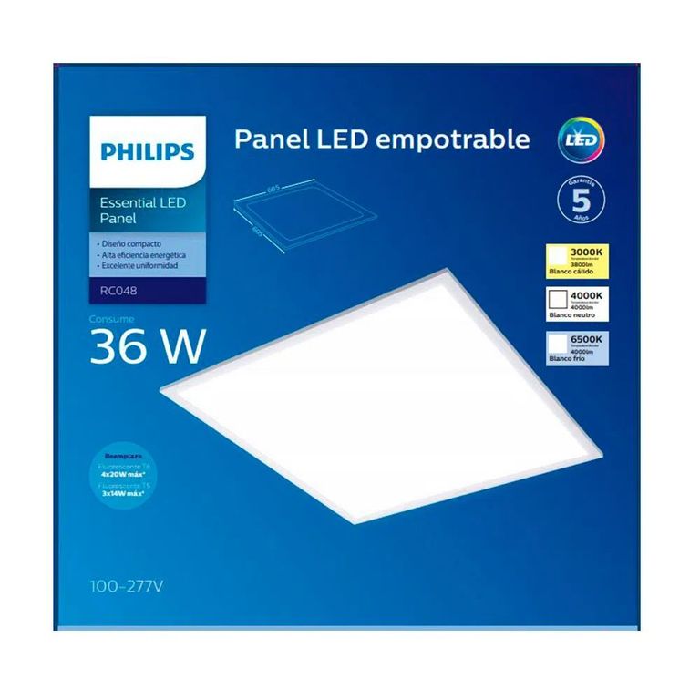 Panel Led Empotrable 36W 60x60 6500k