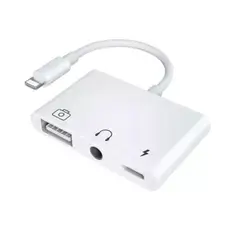 OEM - Convertidor adaptador 3 en 1 Lightning a USB OTG/Audio/Carga Lightning