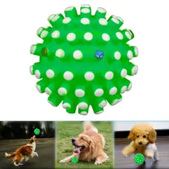 GENERICO - PELOTA ERIZO DE JEBE PERROS-MASCOTA VERDE