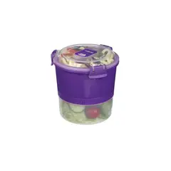SISTEMA - TAPER LUNCHSTACK TO GO DE 965 ML 2 en 1 - morado