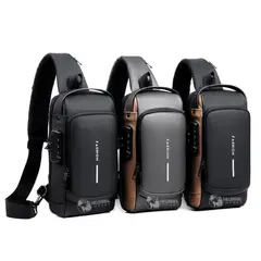 GENERICO - Riñonera Hombre Cruzada con Sistema Antirrobo e Impermeable