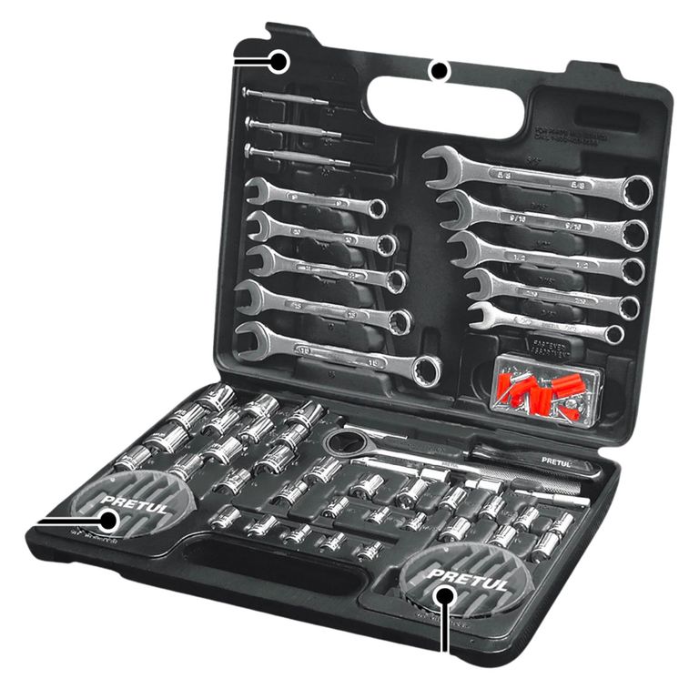 Racing Juego de 71 herramientas para mecánico 1/4" y 3/8",