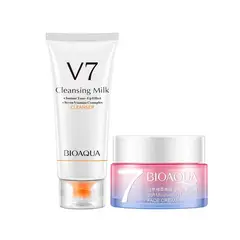 BIOAQUA - Crema Aclaradora V7 + Crema Limpiadora Facial De Leche V7