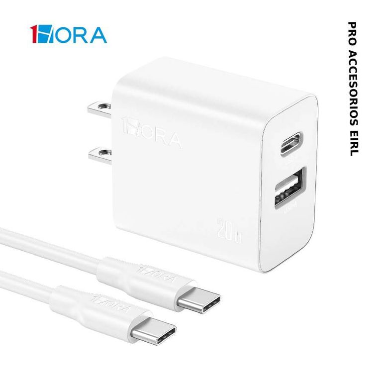 1Hora Cargador Carga Rapida 20W USB Tipo A - USB-C GAR162
