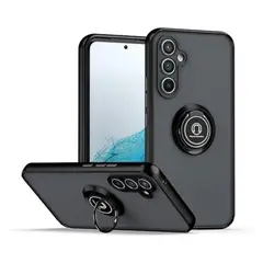 GENERICO - Funda Case para SAMSUNG A55 5G NEGRO Ahumado C Anillo Antishock