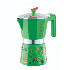 PEDRINI - Cafetera Italiana Frida Kahlo Verde 6tz -