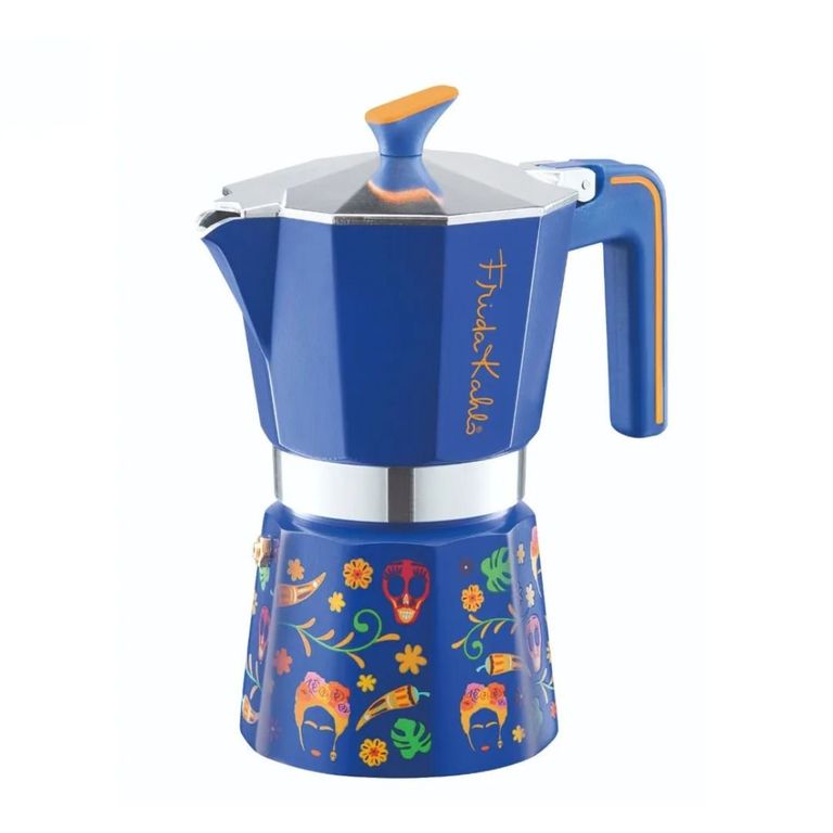 Cafetera Italiana Frida Kahlo Azul 6tz -