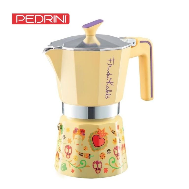 Cafetera Italiana Frida Kahlo Amarillo 6tz -