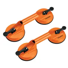 TRUPER - 2 Ventosas de 2 copas de succión, para porcelanato, mármol, vidrio