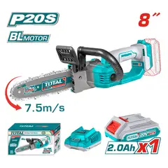 TOTAL TOOLS - MOTOSIERRA INALÁMBRICA 8" 20V BRUSHLESS INCLUYE CARGADOR Y BATERIA TOTAL TGSLI20851