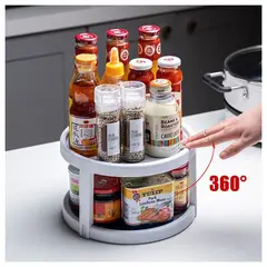 GENERICO - Organizador De Especias Giratorio Para Cocina 2 Niveles