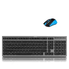 MICRONICS - Kit Teclado Multimedia USB multimedia e internet + Mouse INALAMBRICO