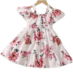 GENERICO - Vestido Flores Rosa con bobos