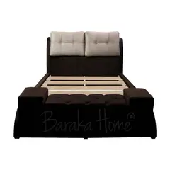 BARAKA HOME - Cama Tapizada Barkus 2 Plz - Chocolate